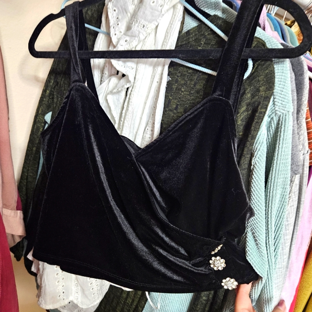 Black Velvet crop top